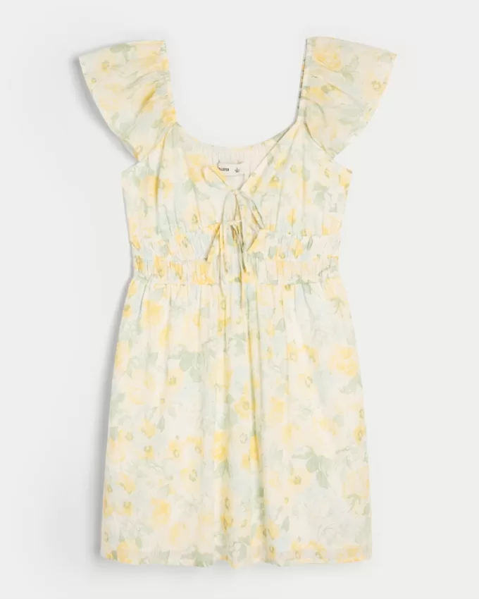 Flutter Sleeve Double-Tie Skort Dress,Flutter Sleeve Double-Tie Skort Dress Flutter Sleeve Double-Tie Skort Dress,Flutter Sleeve Double-Tie Skort Dress