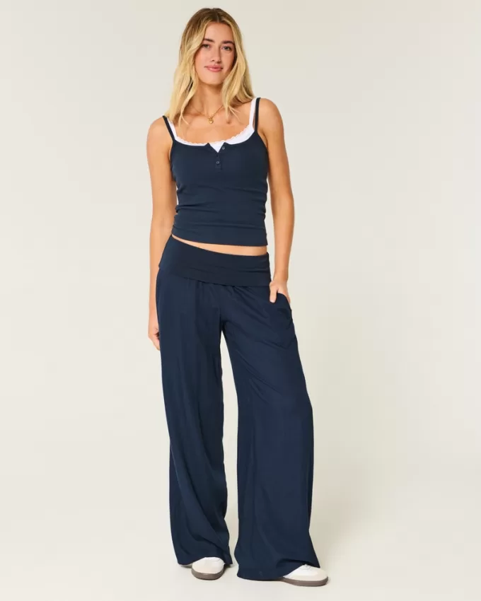 Foldover Waist Super Baggy Pants,Foldover Waist Super Baggy Pants Foldover Waist Super Baggy Pants,Foldover Waist Super Baggy Pants