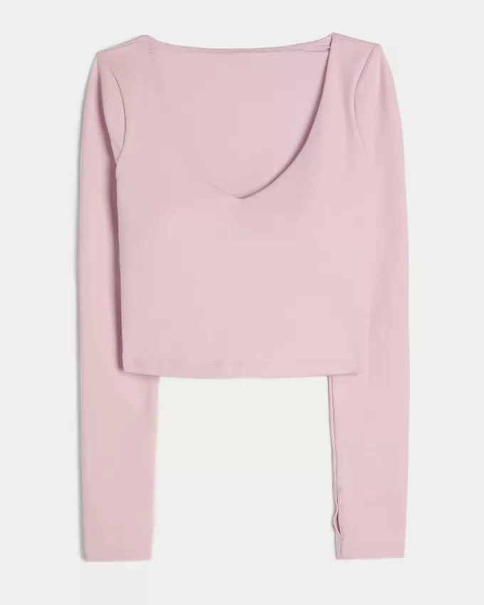 Gilly Hicks Active Recharge Long-Sleeve Plunge Top,Gilly Hicks Active Recharge Long-Sleeve Plunge Top Gilly Hicks Active Recharge Long-Sleeve Plunge Top,Gilly Hicks Active Recharge Long-Sleeve Plunge Top