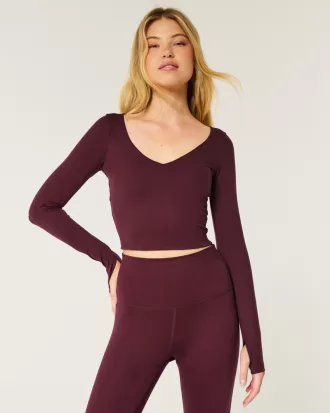 Gilly Hicks Active Recharge Long-Sleeve Plunge Top,Gilly Hicks Active Recharge Long-Sleeve Plunge Top Gilly Hicks Active Recharge Long-Sleeve Plunge Top,Gilly Hicks Active Recharge Long-Sleeve Plunge Top