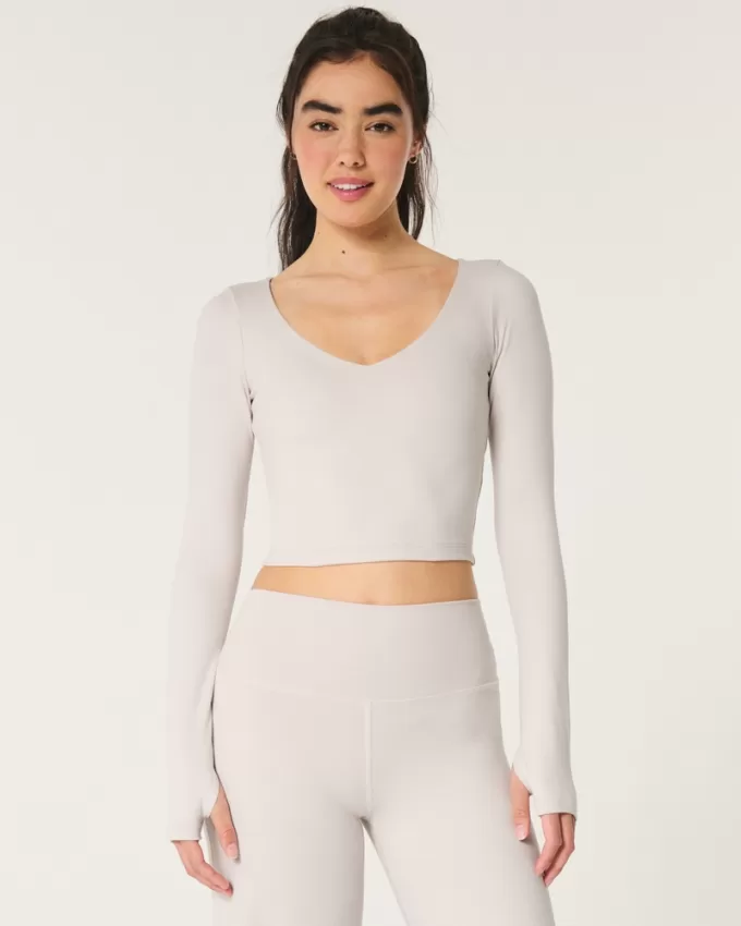 Gilly Hicks Active Recharge Long-Sleeve Plunge Top,Gilly Hicks Active Recharge Long-Sleeve Plunge Top Gilly Hicks Active Recharge Long-Sleeve Plunge Top,Gilly Hicks Active Recharge Long-Sleeve Plunge Top