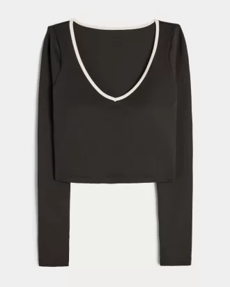 Gilly Hicks Active Recharge Long-Sleeve Plunge Top,Gilly Hicks Active Recharge Long-Sleeve Plunge Top Gilly Hicks Active Recharge Long-Sleeve Plunge Top,Gilly Hicks Active Recharge Long-Sleeve Plunge Top