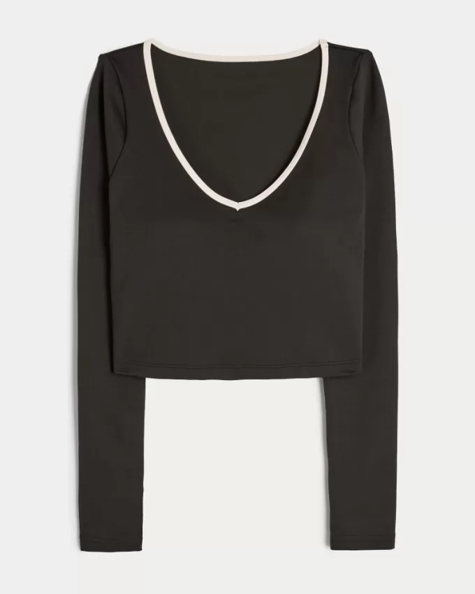 Gilly Hicks Active Recharge Long-Sleeve Plunge Top,Gilly Hicks Active Recharge Long-Sleeve Plunge Top Gilly Hicks Active Recharge Long-Sleeve Plunge Top,Gilly Hicks Active Recharge Long-Sleeve Plunge Top