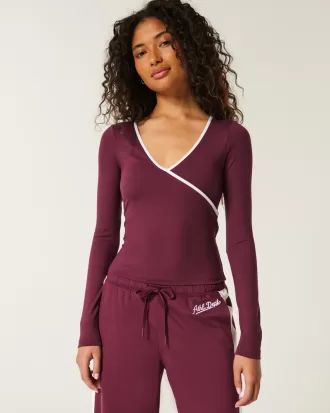 Gilly Hicks Active Tipped Wrap Top,Gilly Hicks Active Tipped Wrap Top Gilly Hicks Active Tipped Wrap Top,Gilly Hicks Active Tipped Wrap Top