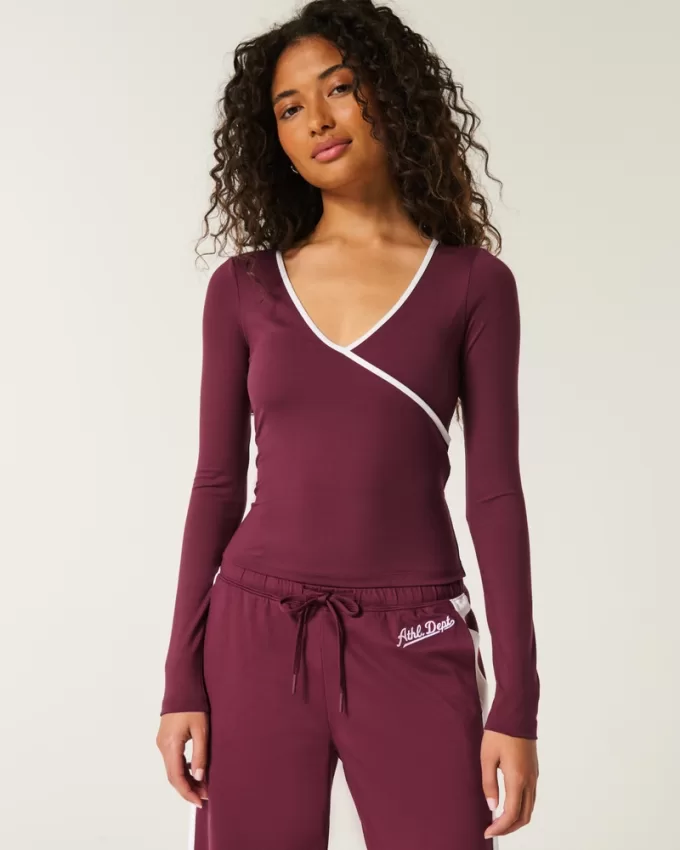 Gilly Hicks Active Tipped Wrap Top,Gilly Hicks Active Tipped Wrap Top Gilly Hicks Active Tipped Wrap Top,Gilly Hicks Active Tipped Wrap Top