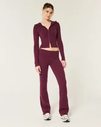 Gilly Hicks Cozy Sweater-Knit Foldover Waist Boot Pants,Gilly Hicks Cozy Sweater-Knit Foldover Waist Boot Pants