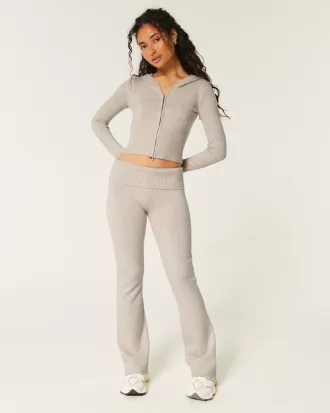 Gilly Hicks Cozy Sweater-Knit Foldover Waist Boot Pants,Gilly Hicks Cozy Sweater-Knit Foldover Waist Boot Pants