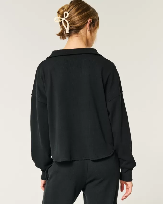 Gilly Hicks Cozy Waffle Quarter-Zip Top,Gilly Hicks Cozy Waffle Quarter-Zip Top Gilly Hicks Cozy Waffle Quarter-Zip Top,Gilly Hicks Cozy Waffle Quarter-Zip Top