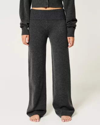 Gilly Hicks Sweater-Knit Foldover Waist Straight Pants,Gilly Hicks Sweater-Knit Foldover Waist Straight Pants
