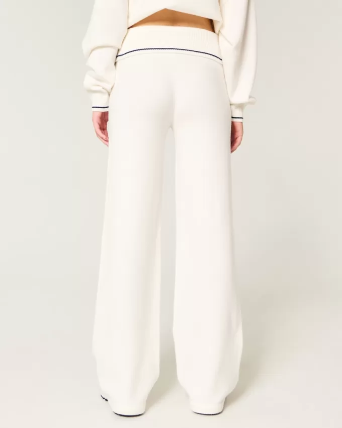 Gilly Hicks Sweater-Knit Foldover Waist Straight Pants,Gilly Hicks Sweater-Knit Foldover Waist Straight Pants