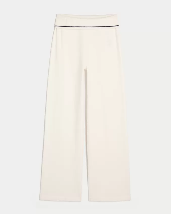 Gilly Hicks Sweater-Knit Foldover Waist Straight Pants,Gilly Hicks Sweater-Knit Foldover Waist Straight Pants