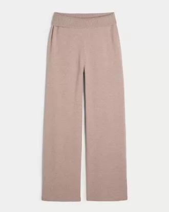 Gilly Hicks Sweater-Knit Foldover Waist Straight Pants,Gilly Hicks Sweater-Knit Foldover Waist Straight Pants