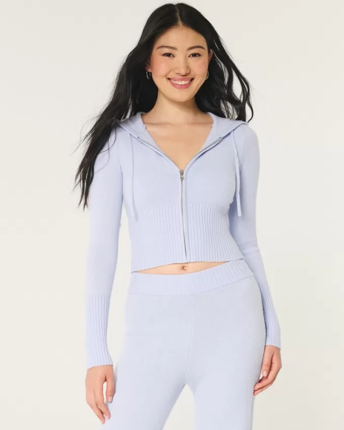 Gilly Hicks Sweater-Knit Zip-Up Hoodie,Gilly Hicks Sweater-Knit Zip-Up Hoodie Gilly Hicks Sweater-Knit Zip-Up Hoodie,Gilly Hicks Sweater-Knit Zip-Up Hoodie