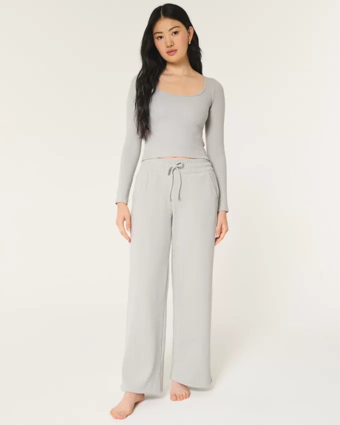 Gilly Hicks Waffle Wide-Leg Pants,Gilly Hicks Waffle Wide-Leg Pants Gilly Hicks Waffle Wide-Leg Pants,Gilly Hicks Waffle Wide-Leg Pants