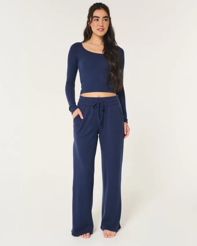 Gilly Hicks Waffle Wide-Leg Pants,Gilly Hicks Waffle Wide-Leg Pants Gilly Hicks Waffle Wide-Leg Pants,Gilly Hicks Waffle Wide-Leg Pants