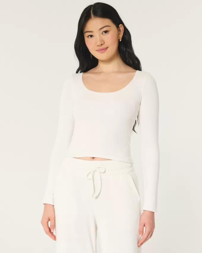 Gilly Hicks Waffle Wide-Neck Top,Gilly Hicks Waffle Wide-Neck Top Gilly Hicks Waffle Wide-Neck Top,Gilly Hicks Waffle Wide-Neck Top