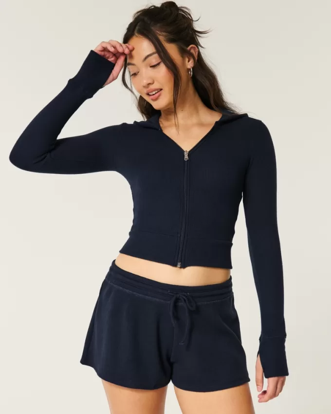 Gilly Hicks Waffle Zip-Up Hoodie,Gilly Hicks Waffle Zip-Up Hoodie Gilly Hicks Waffle Zip-Up Hoodie,Gilly Hicks Waffle Zip-Up Hoodie