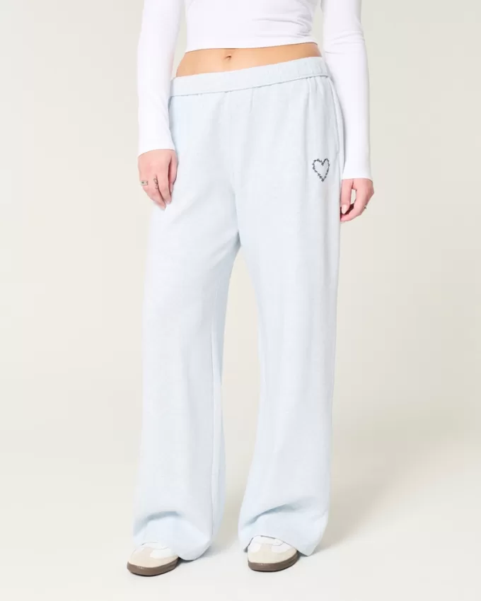 Heart Graphic Wide-Leg Sweatpants,Heart Graphic Wide-Leg Sweatpants Heart Graphic Wide-Leg Sweatpants,Heart Graphic Wide-Leg Sweatpants