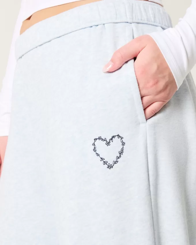 Heart Graphic Wide-Leg Sweatpants,Heart Graphic Wide-Leg Sweatpants Heart Graphic Wide-Leg Sweatpants,Heart Graphic Wide-Leg Sweatpants