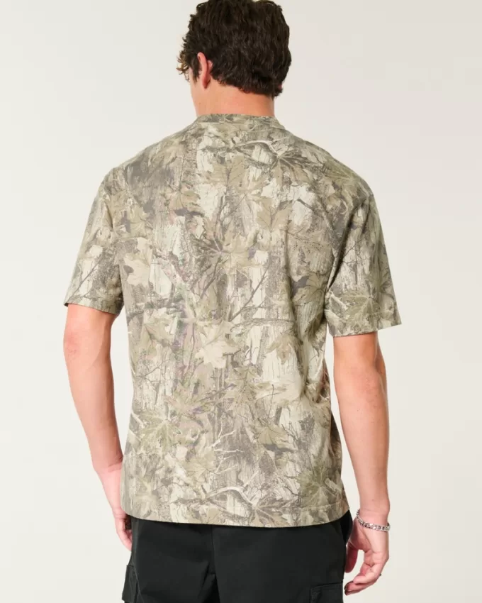 Heavyweight Boxy Camo Pattern T-Shirt,Heavyweight Boxy Camo Pattern T-Shirt