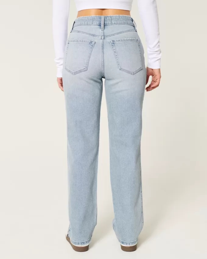 High-Rise Distressed Light Wash Straight Jeans,High-Rise Distressed Light Wash Straight Jeans High-Rise Distressed Light Wash Straight Jeans,High-Rise Distressed Light Wash Straight Jeans