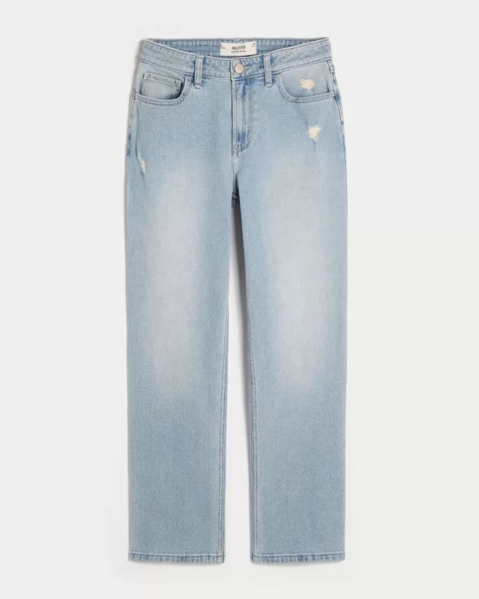 High-Rise Distressed Light Wash Straight Jeans,High-Rise Distressed Light Wash Straight Jeans High-Rise Distressed Light Wash Straight Jeans,High-Rise Distressed Light Wash Straight Jeans