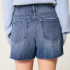 High-Rise Medium Dark Wash Relaxed Denim Shorts 5″,High-Rise Medium Dark Wash Relaxed Denim Shorts 5″