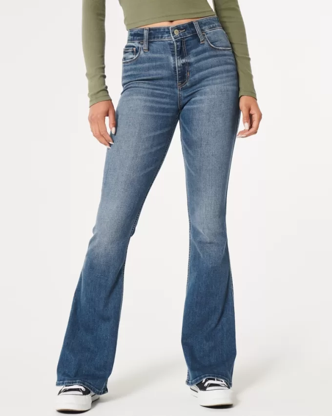 High-Rise Medium Wash Flare Jeans,High-Rise Medium Wash Flare Jeans High-Rise Medium Wash Flare Jeans,High-Rise Medium Wash Flare Jeans