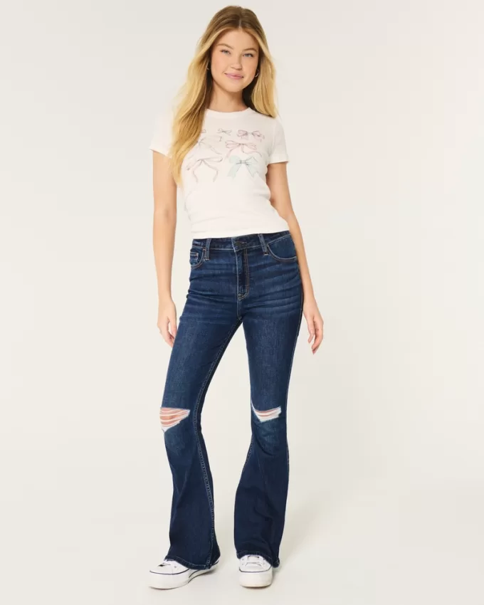High-Rise Ripped Dark Wash Flare Jeans,High-Rise Ripped Dark Wash Flare Jeans High-Rise Ripped Dark Wash Flare Jeans,High-Rise Ripped Dark Wash Flare Jeans
