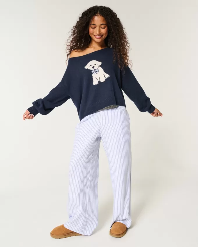 Hollister Comfy Cloud Easy Off-the-Shoulder Puppy Graphic Sweater,Hollister Comfy Cloud Easy Off-the-Shoulder Puppy Graphic Sweater Hollister Comfy Cloud Easy Off-the-Shoulder Puppy Graphic Sweater,Hollister Comfy Cloud Easy Off-the-Shoulder Puppy Graphic Sweater