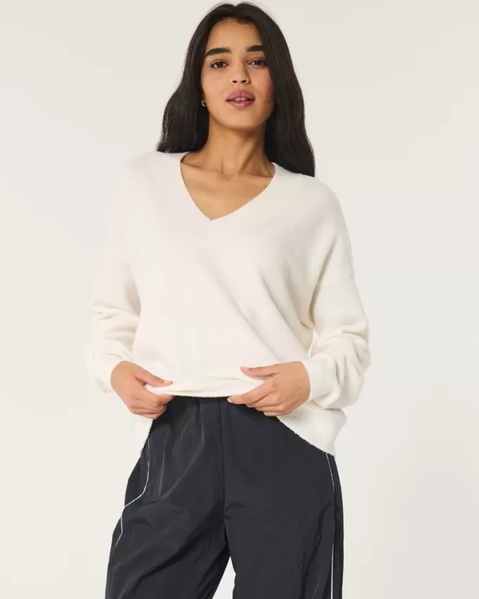 Hollister Comfy Cloud Oversized V-Neck Sweater,Hollister Comfy Cloud Oversized V-Neck Sweater Hollister Comfy Cloud Oversized V-Neck Sweater,Hollister Comfy Cloud Oversized V-Neck Sweater