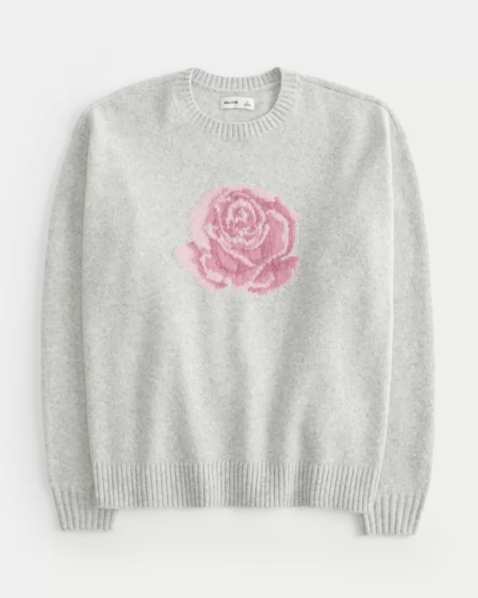 Hollister Comfy Cloud Rose Graphic Sweater,Hollister Comfy Cloud Rose Graphic Sweater Hollister Comfy Cloud Rose Graphic Sweater,Hollister Comfy Cloud Rose Graphic Sweater