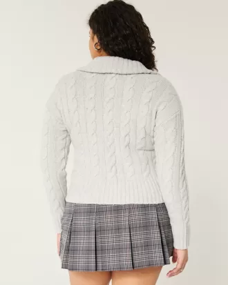 Hollister Comfy Cloud Zip-Up Cable-Knit Sweater,Hollister Comfy Cloud Zip-Up Cable-Knit Sweater Hollister Comfy Cloud Zip-Up Cable-Knit Sweater,Hollister Comfy Cloud Zip-Up Cable-Knit Sweater