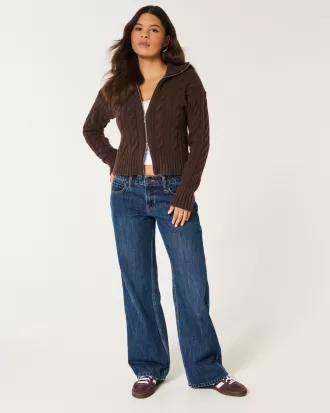 Hollister Comfy Cloud Zip-Up Cable-Knit Sweater,Hollister Comfy Cloud Zip-Up Cable-Knit Sweater Hollister Comfy Cloud Zip-Up Cable-Knit Sweater,Hollister Comfy Cloud Zip-Up Cable-Knit Sweater