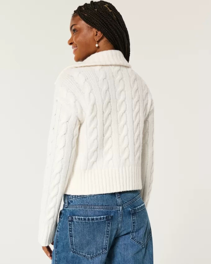 Hollister Comfy Cloud Zip-Up Cable-Knit Sweater,Hollister Comfy Cloud Zip-Up Cable-Knit Sweater Hollister Comfy Cloud Zip-Up Cable-Knit Sweater,Hollister Comfy Cloud Zip-Up Cable-Knit Sweater