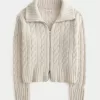 Hollister Comfy Cloud Zip-Up Cable-Knit Sweater,Hollister Comfy Cloud Zip-Up Cable-Knit Sweater Hollister Comfy Cloud Zip-Up Cable-Knit Sweater,Hollister Comfy Cloud Zip-Up Cable-Knit Sweater