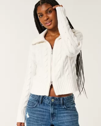 Hollister Comfy Cloud Zip-Up Cable-Knit Sweater,Hollister Comfy Cloud Zip-Up Cable-Knit Sweater Hollister Comfy Cloud Zip-Up Cable-Knit Sweater,Hollister Comfy Cloud Zip-Up Cable-Knit Sweater