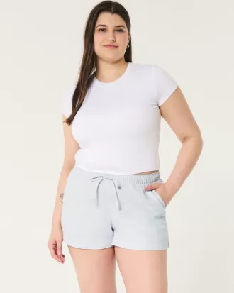 Hollister Ella Adjustable Rise Linen-Blend Pull-On Shorts,Hollister Ella Adjustable Rise Linen-Blend Pull-On Shorts