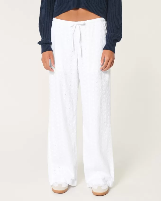 Hollister Ella Eyelet Wide-Leg Pants,Hollister Ella Eyelet Wide-Leg Pants