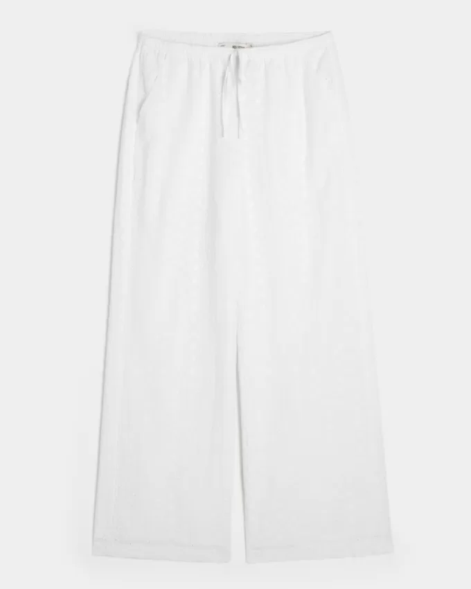 Hollister Ella Eyelet Wide-Leg Pants,Hollister Ella Eyelet Wide-Leg Pants