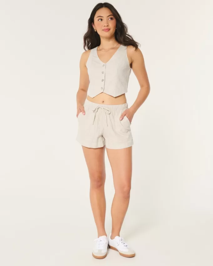 Hollister Ella Linen-Blend Pull-On Shorts,Hollister Ella Linen-Blend Pull-On Shorts Hollister Ella Linen-Blend Pull-On Shorts,Hollister Ella Linen-Blend Pull-On Shorts
