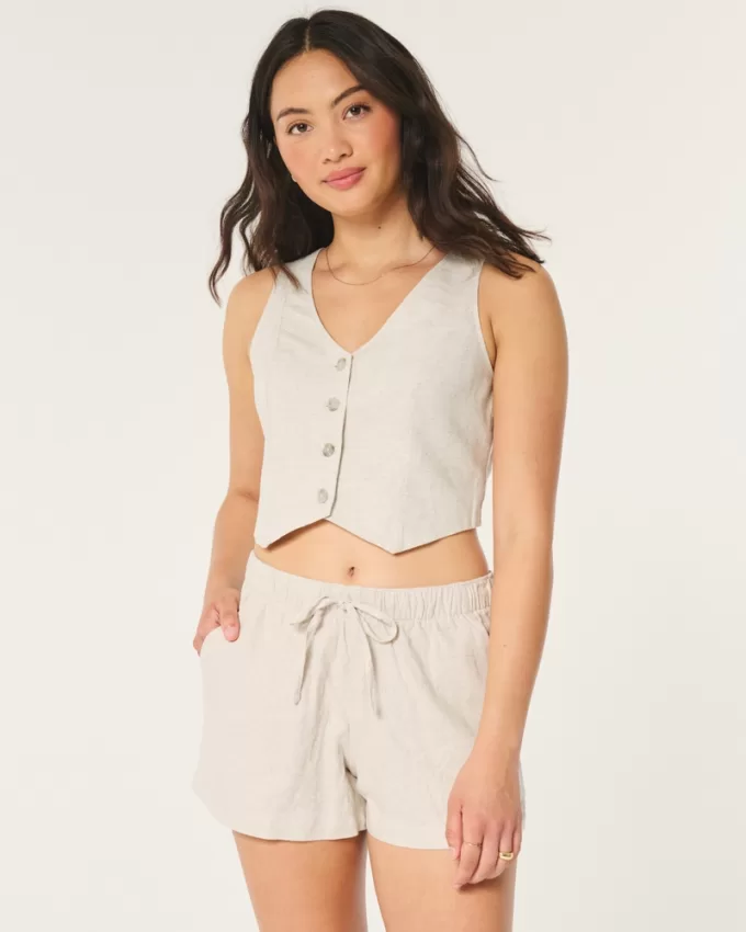 Hollister Ella Linen-Blend Pull-On Shorts,Hollister Ella Linen-Blend Pull-On Shorts Hollister Ella Linen-Blend Pull-On Shorts,Hollister Ella Linen-Blend Pull-On Shorts