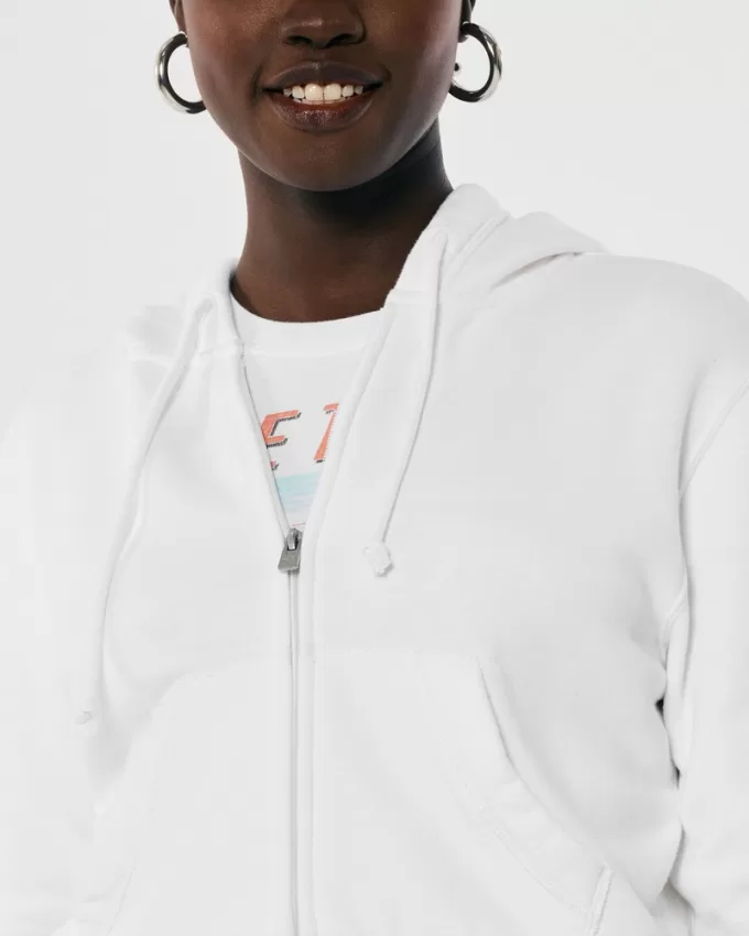 Hollister Feel Good Fleece Mini Zip-Up Hoodie,Hollister Feel Good Fleece Mini Zip-Up Hoodie