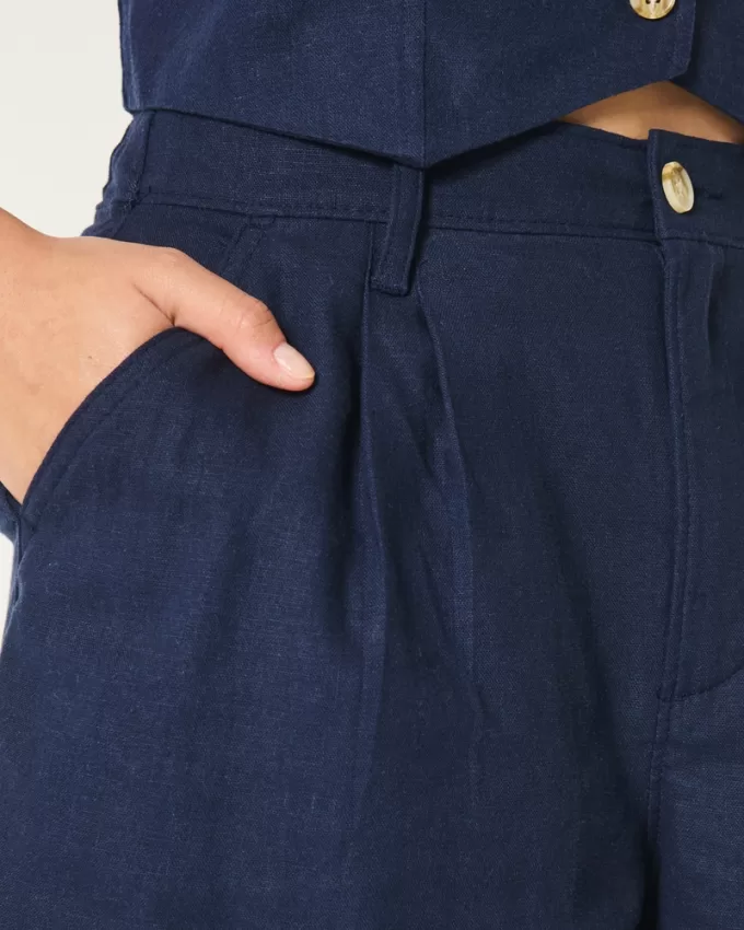 Hollister Livvy Ultra High-Rise Linen-Blend Shorts,Hollister Livvy Ultra High-Rise Linen-Blend Shorts Hollister Livvy Ultra High-Rise Linen-Blend Shorts,Hollister Livvy Ultra High-Rise Linen-Blend Shorts