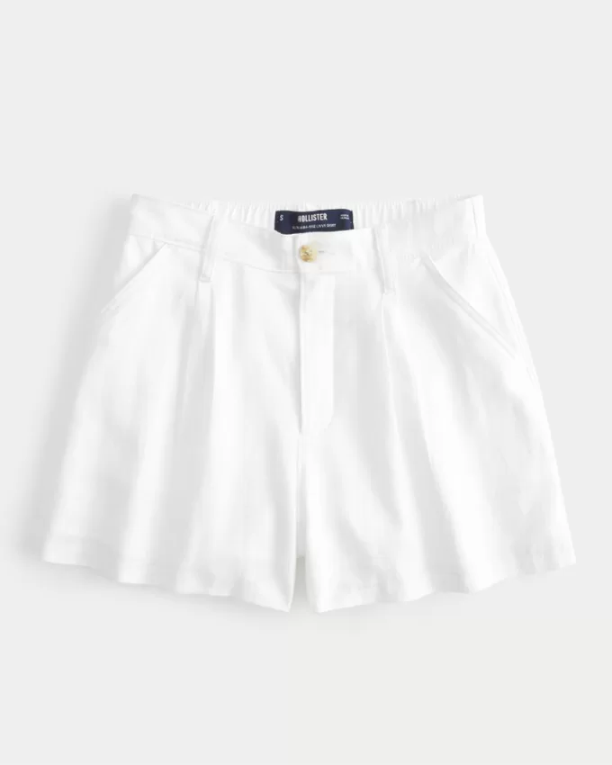 Hollister Livvy Ultra High-Rise Linen-Blend Shorts,Hollister Livvy Ultra High-Rise Linen-Blend Shorts