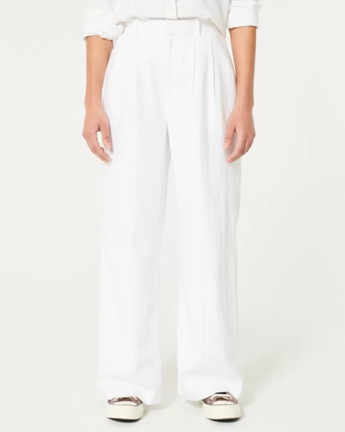 Hollister Livvy Ultra High-Rise Linen-Blend Wide-Leg Pants,Hollister Livvy Ultra High-Rise Linen-Blend Wide-Leg Pants Hollister Livvy Ultra High-Rise Linen-Blend Wide-Leg Pants,Hollister Livvy Ultra High-Rise Linen-Blend Wide-Leg Pants