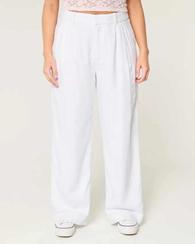 Hollister Livvy Ultra High-Rise Linen-Blend Wide-Leg Pants,Hollister Livvy Ultra High-Rise Linen-Blend Wide-Leg Pants Hollister Livvy Ultra High-Rise Linen-Blend Wide-Leg Pants,Hollister Livvy Ultra High-Rise Linen-Blend Wide-Leg Pants