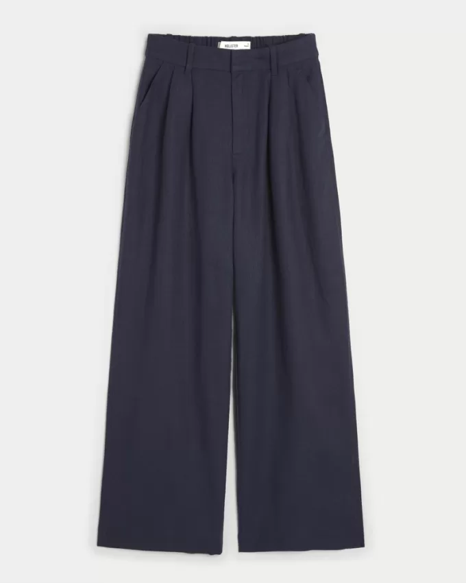 Hollister Livvy Ultra High-Rise Linen-Blend Wide-Leg Pants,Hollister Livvy Ultra High-Rise Linen-Blend Wide-Leg Pants Hollister Livvy Ultra High-Rise Linen-Blend Wide-Leg Pants,Hollister Livvy Ultra High-Rise Linen-Blend Wide-Leg Pants