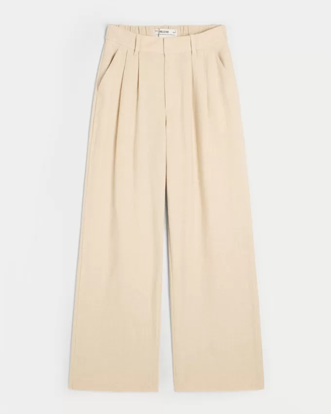 Hollister Livvy Ultra High-Rise Linen-Blend Wide-Leg Pants,Hollister Livvy Ultra High-Rise Linen-Blend Wide-Leg Pants Hollister Livvy Ultra High-Rise Linen-Blend Wide-Leg Pants,Hollister Livvy Ultra High-Rise Linen-Blend Wide-Leg Pants