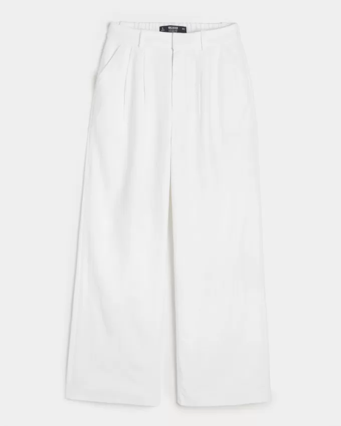 Hollister Livvy Ultra High-Rise Linen-Blend Wide-Leg Pants,Hollister Livvy Ultra High-Rise Linen-Blend Wide-Leg Pants Hollister Livvy Ultra High-Rise Linen-Blend Wide-Leg Pants,Hollister Livvy Ultra High-Rise Linen-Blend Wide-Leg Pants